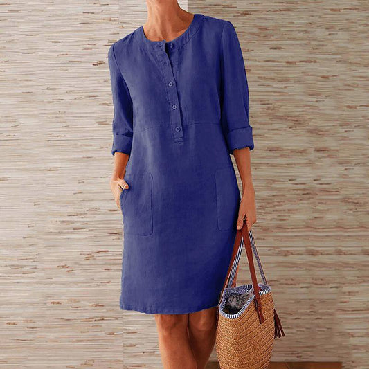 Elegant Solid Color Summer Dress