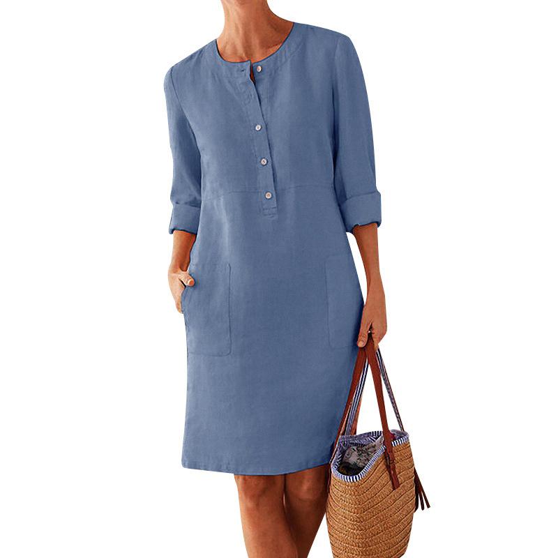 Elegant Solid Color Summer Dress