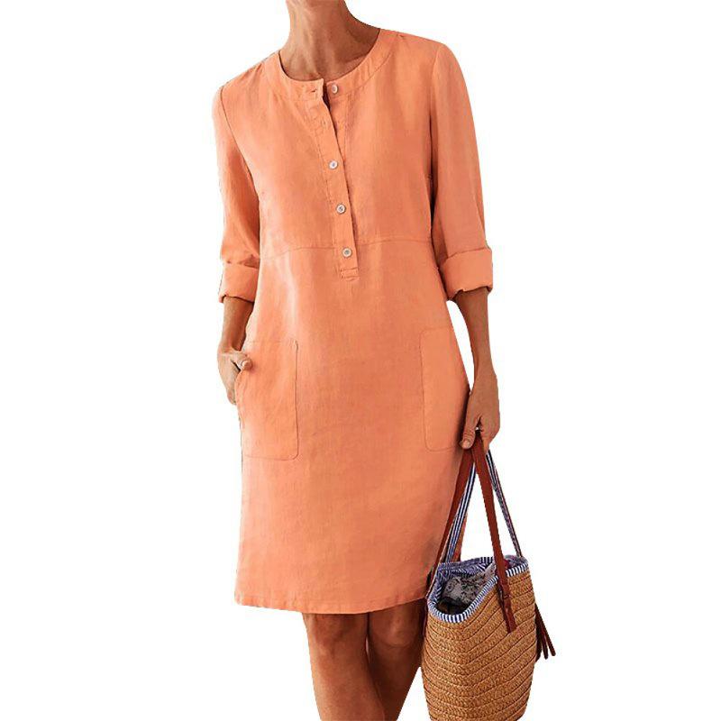 Elegant Solid Color Summer Dress