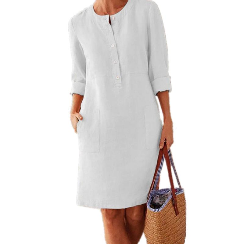 Elegant Solid Color Summer Dress