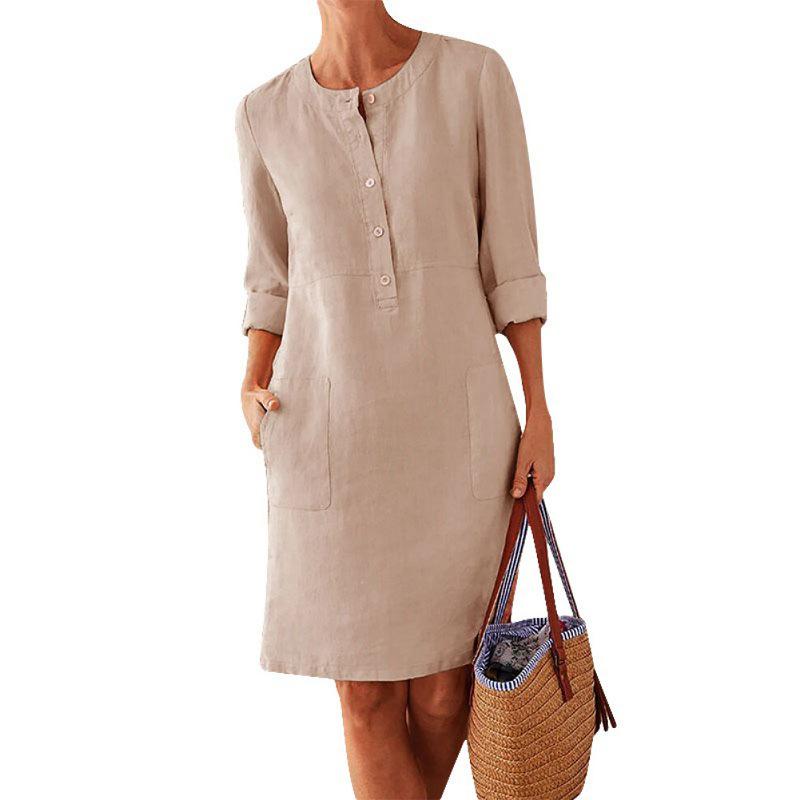 Elegant Solid Color Summer Dress