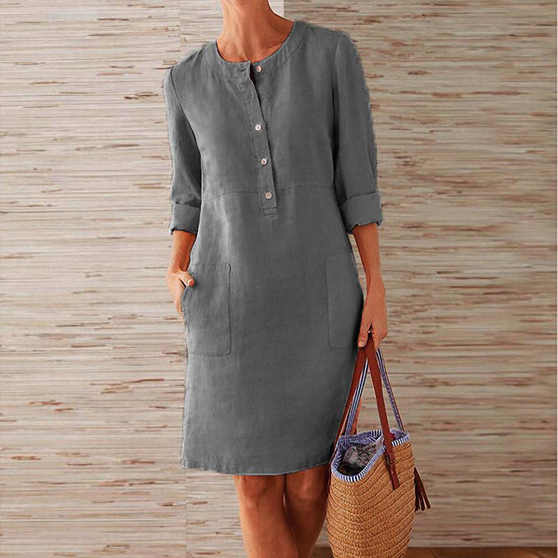 Elegant Solid Color Summer Dress
