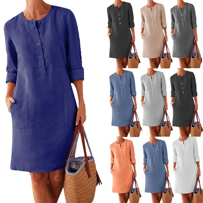 Elegant Solid Color Summer Dress