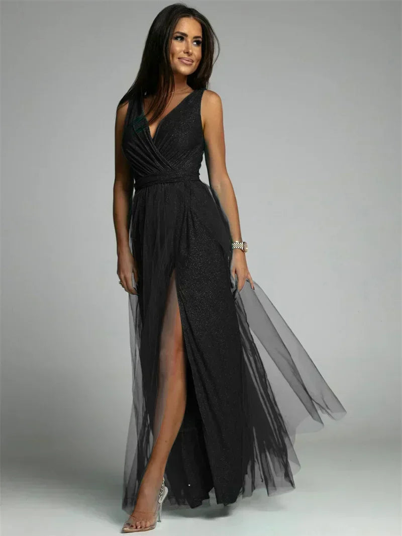Elegant V-Neck Wrap Dress