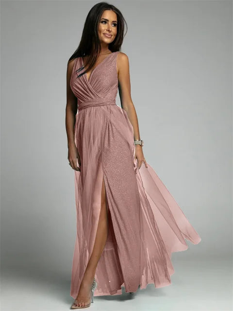 Elegant V-Neck Wrap Dress