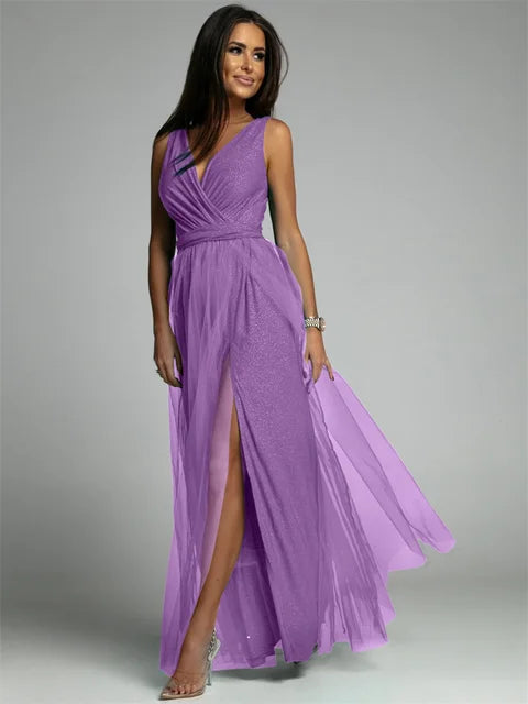 Elegant V-Neck Wrap Dress