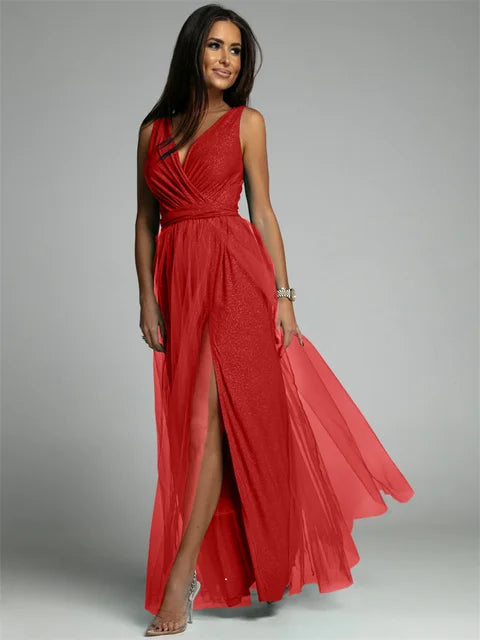 Elegant V-Neck Wrap Dress
