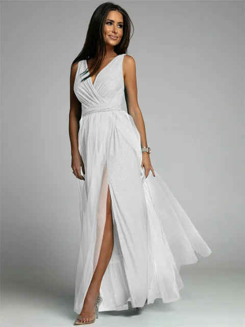 Elegant V-Neck Wrap Dress