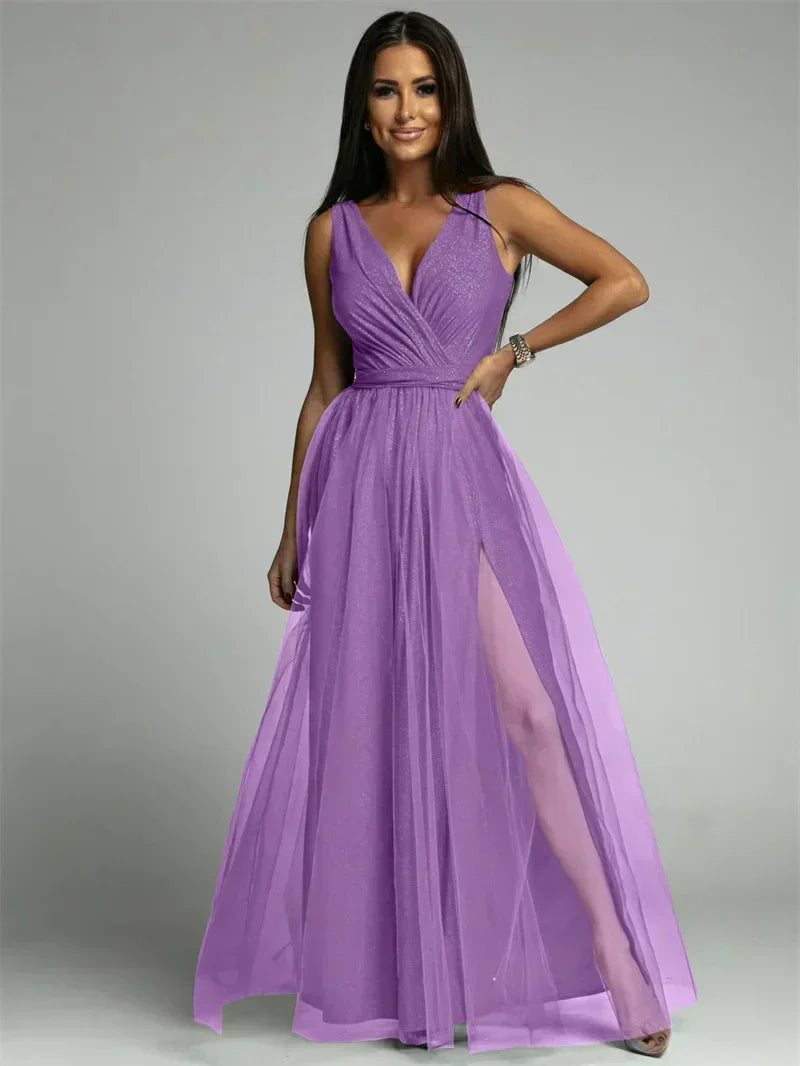 Elegant V-Neck Wrap Dress