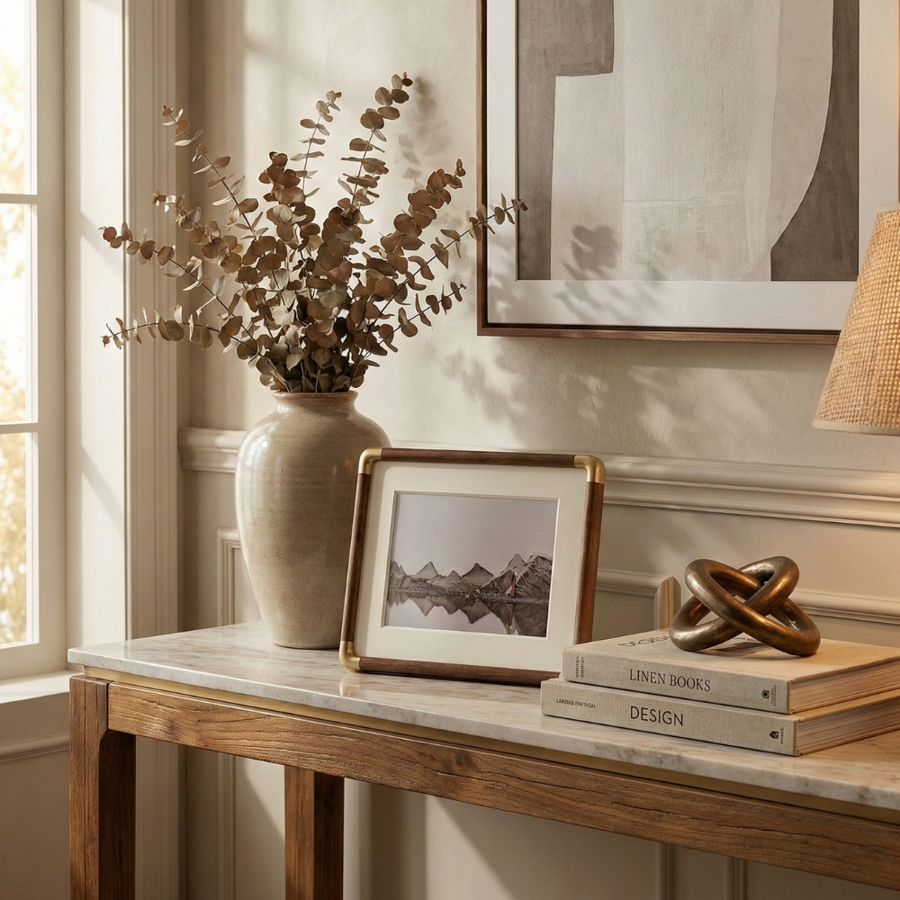 Elegant Vintage Solid Wood Tabletop Photo Frame
