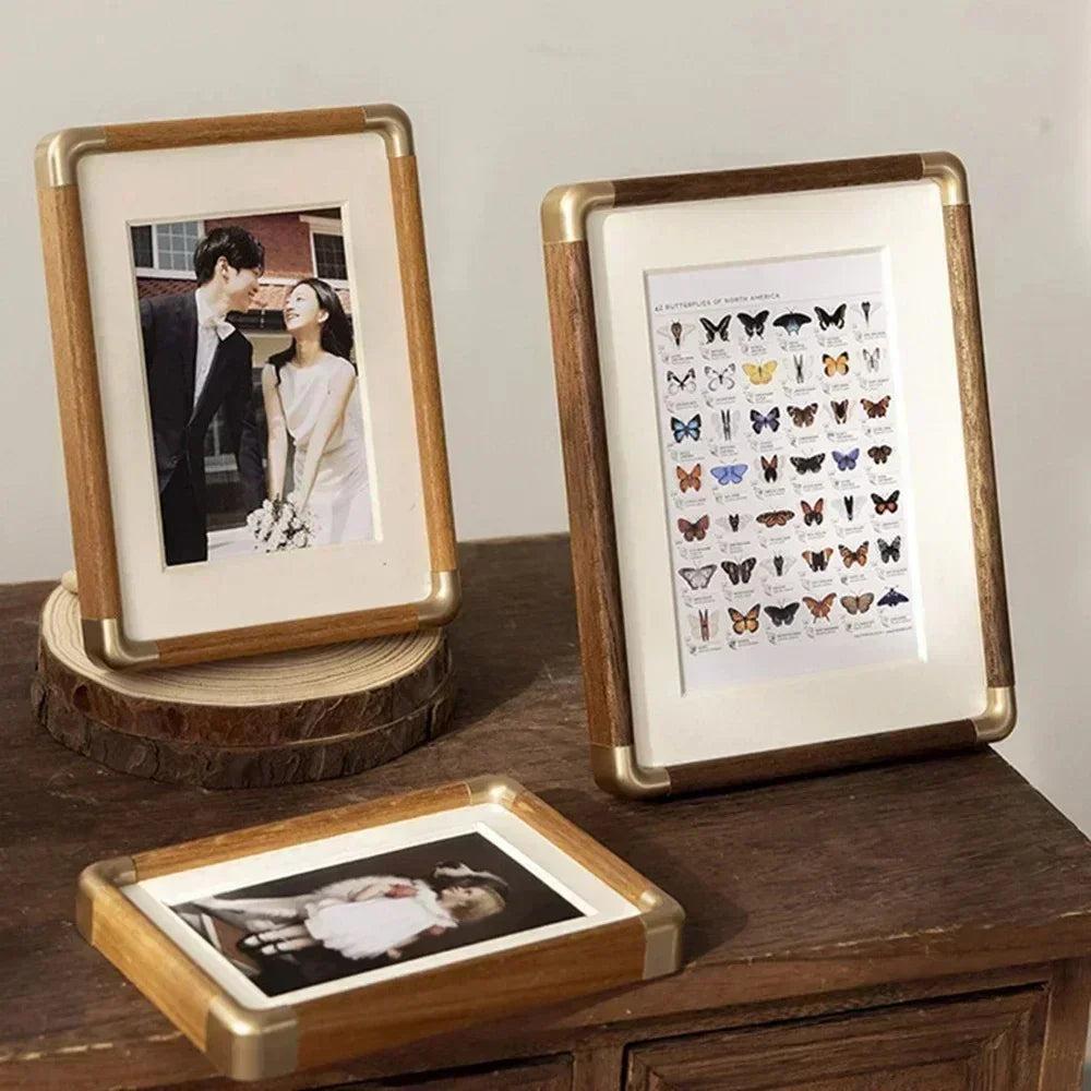Elegant Vintage Solid Wood Tabletop Photo Frame
