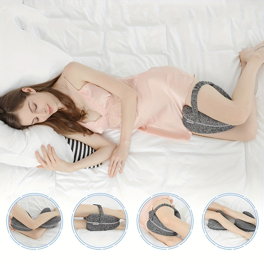 Ergonomic Knee Pillow for Side Sleepers with Removable and Washable Cover