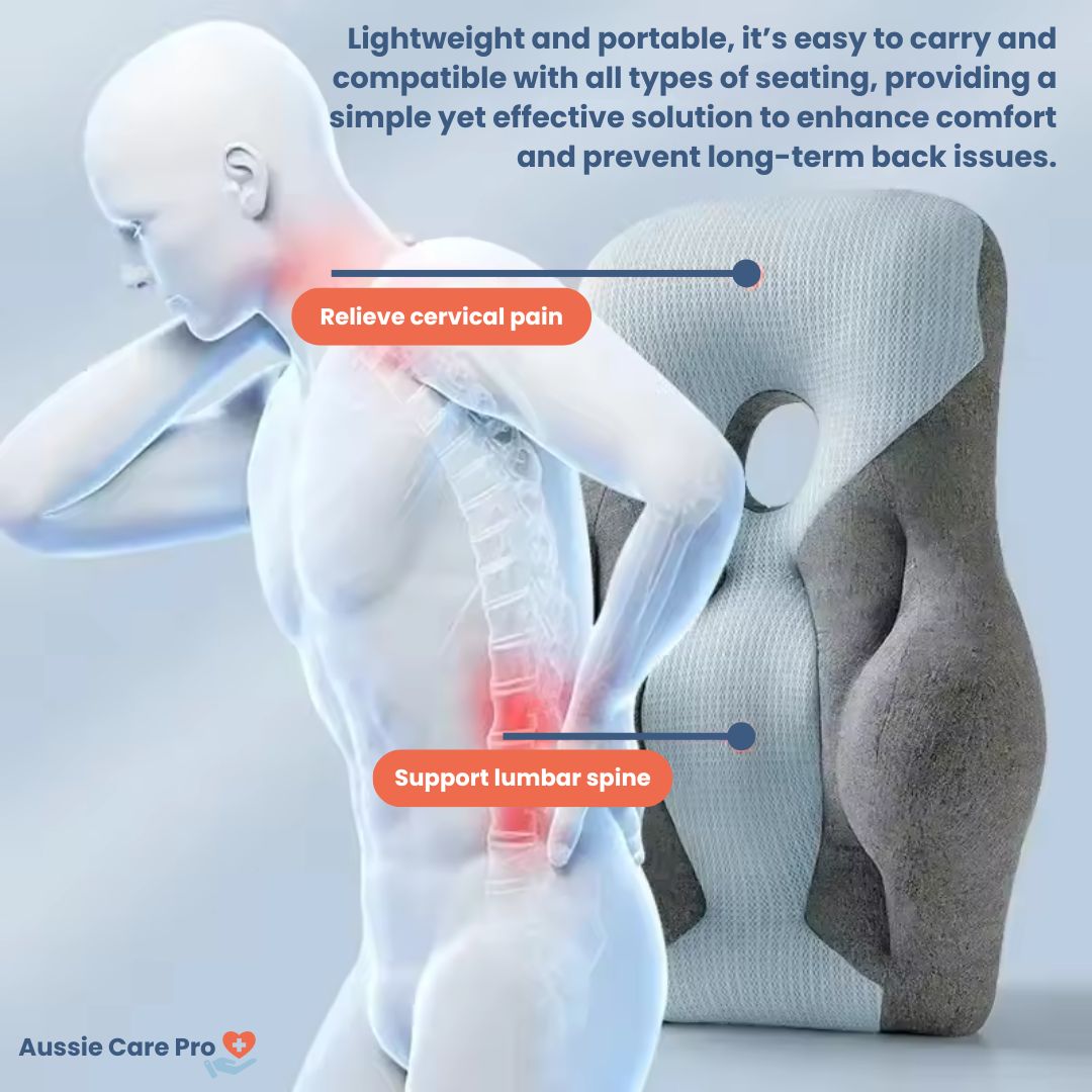 Ergonomic Lumbar Support Cushion – Back Support for Office, Home & Travel