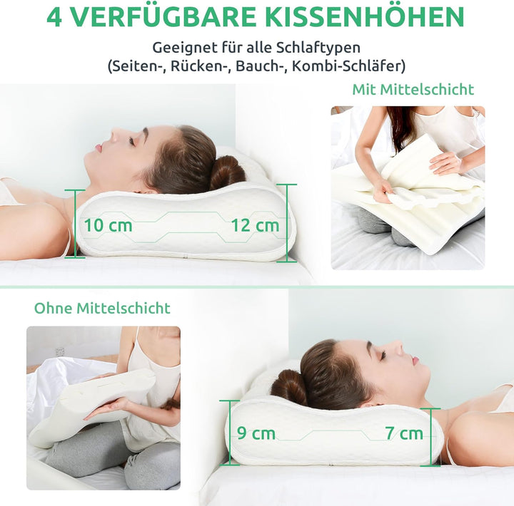 Ergonomic Memory Foam Neck Support Pillow