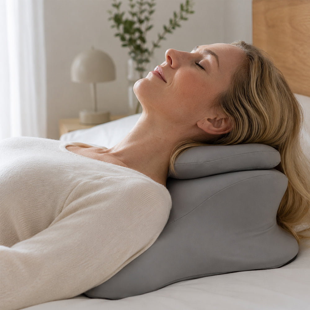 Ergonomic Memory Foam Positioning Pillow with Detachable Neck Pillow