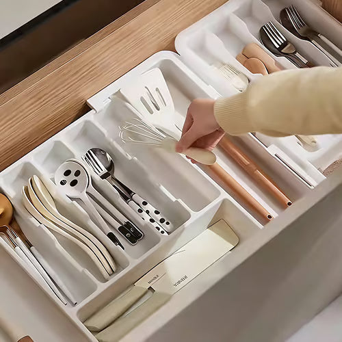 Expandable and Adjustable Kitchen Drawer Organizer