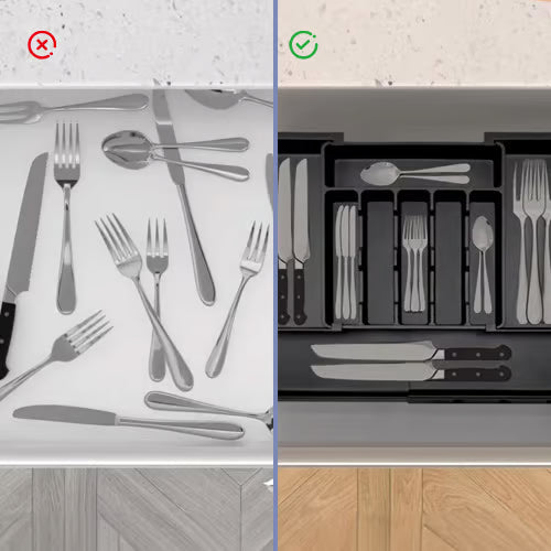 Expandable and Adjustable Kitchen Drawer Organizer