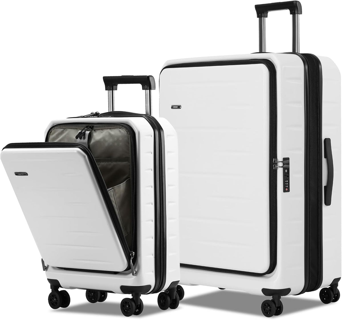 Expandable Hard Shell Carry-On Luggage with Front Pocket & TSA Lock