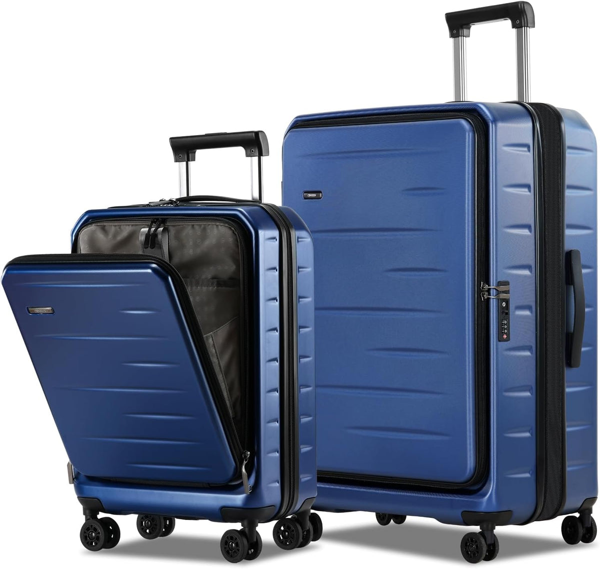 Expandable Hard Shell Carry-On Luggage with Front Pocket & TSA Lock