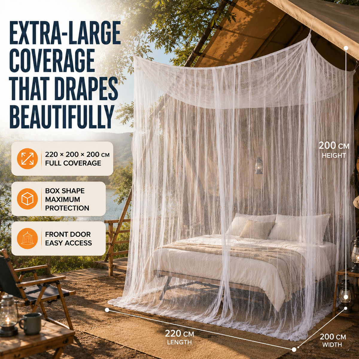 Extra Large Hanging Mosquito Net