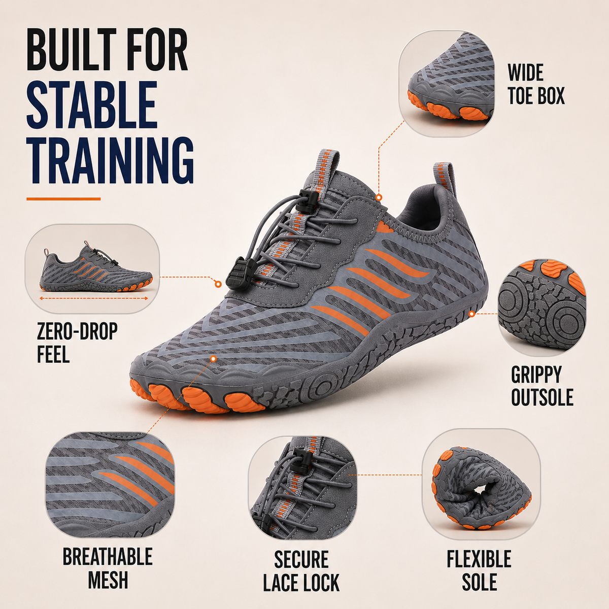 Flat-Sole Barefoot Gym Training Shoes