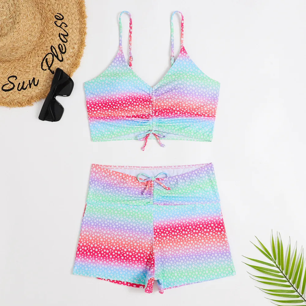 Floral Print High-Waisted Bikini