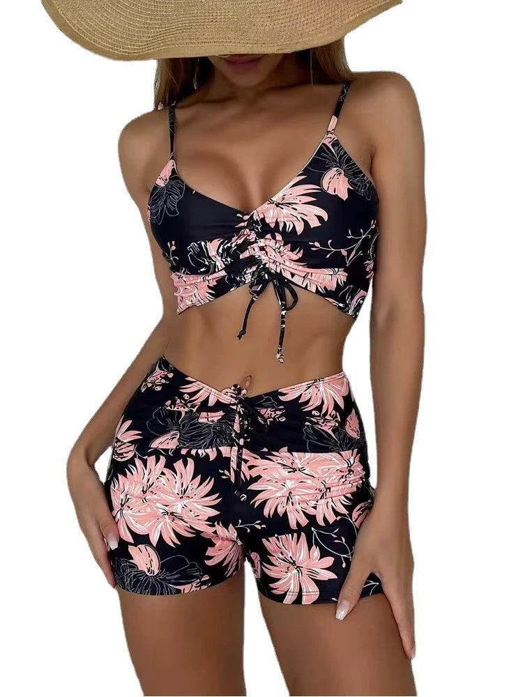 Floral Print High-Waisted Bikini