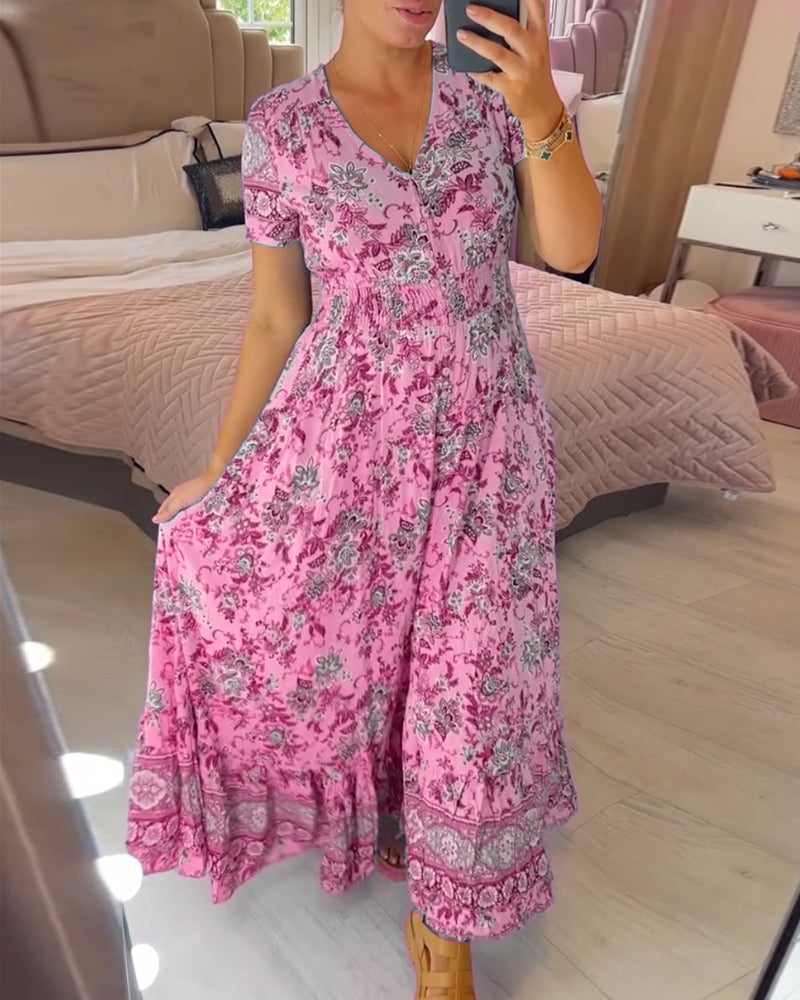 Floral V-Neck Dress