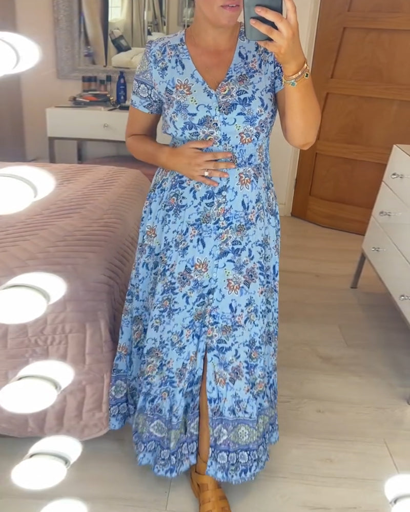 Floral V-Neck Dress