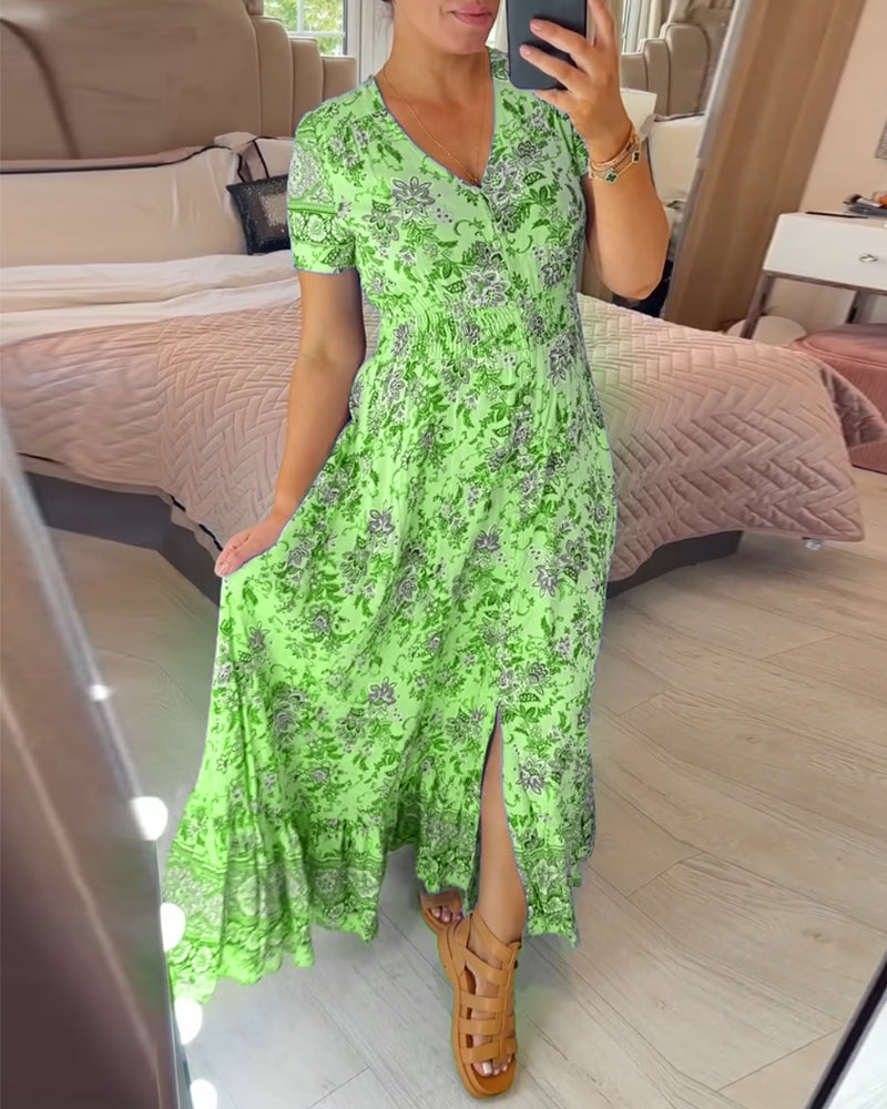 Floral V-Neck Dress