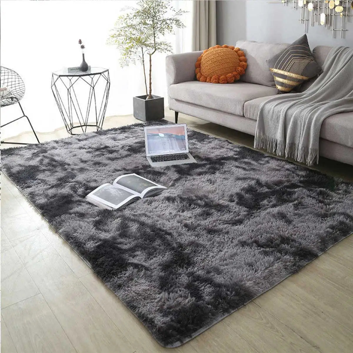 Fluffy Ultra-Soft Non-Slip Rug with Memory Foam Cushion