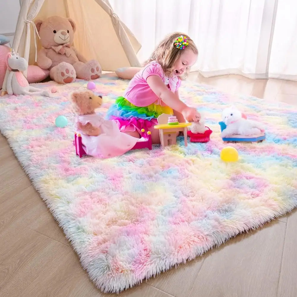 Fluffy Ultra-Soft Non-Slip Rug with Memory Foam Cushion
