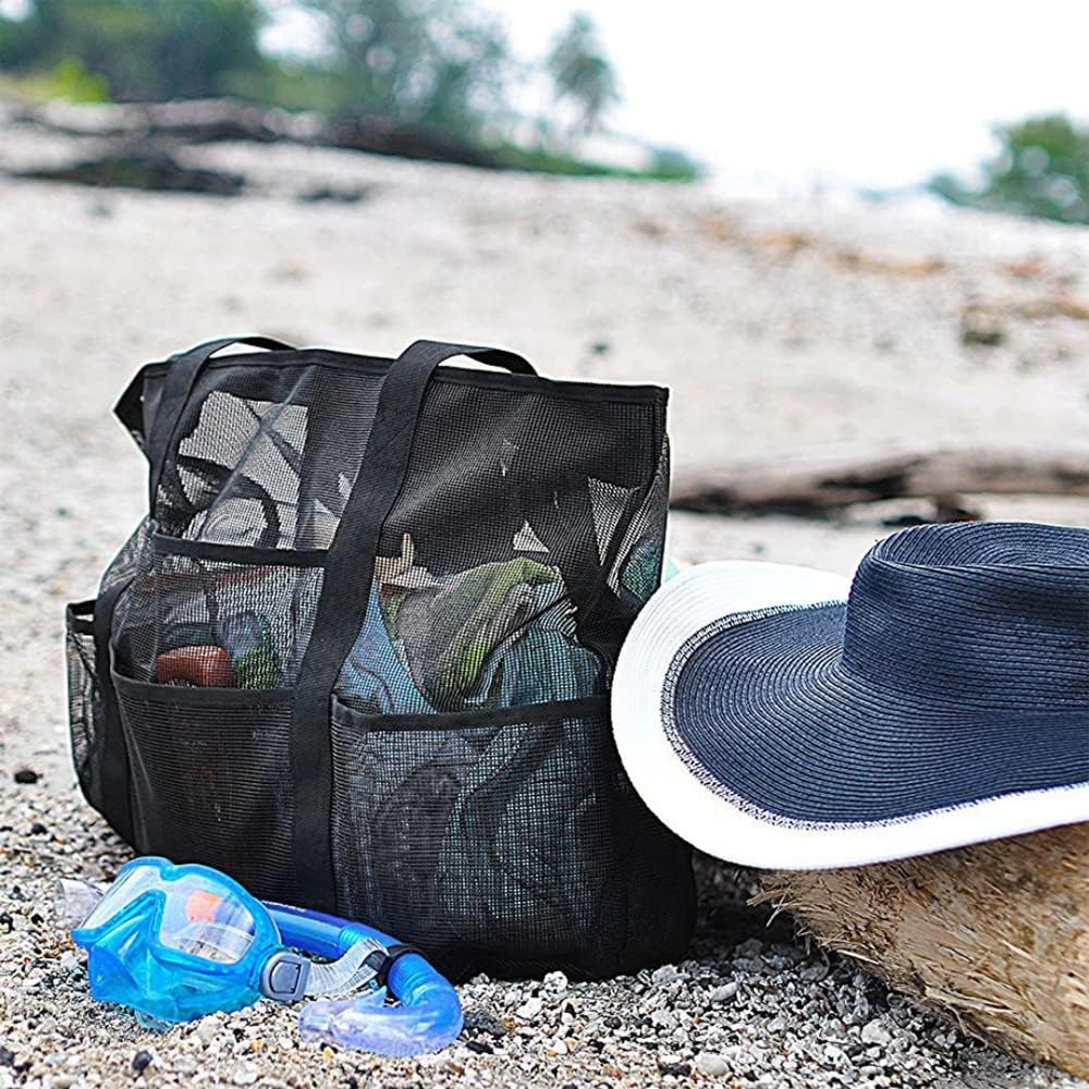 Foldable Beach Bag with 9 Pockets for Family Trips