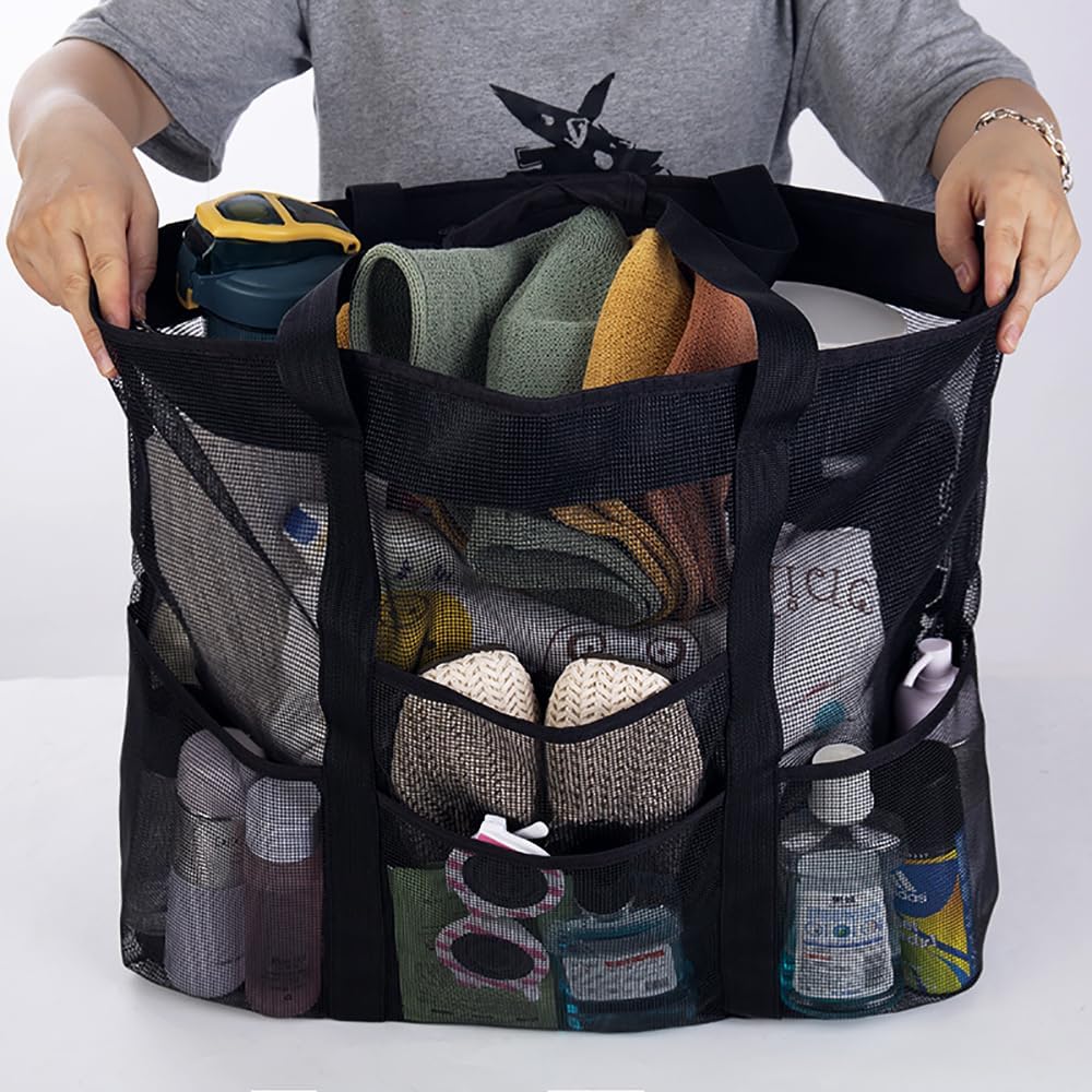 Foldable Beach Bag with 9 Pockets for Family Trips