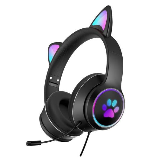 Foldable Bluetooth Headphones with LED Ears and Rotating Microphone – Comfortable Fit