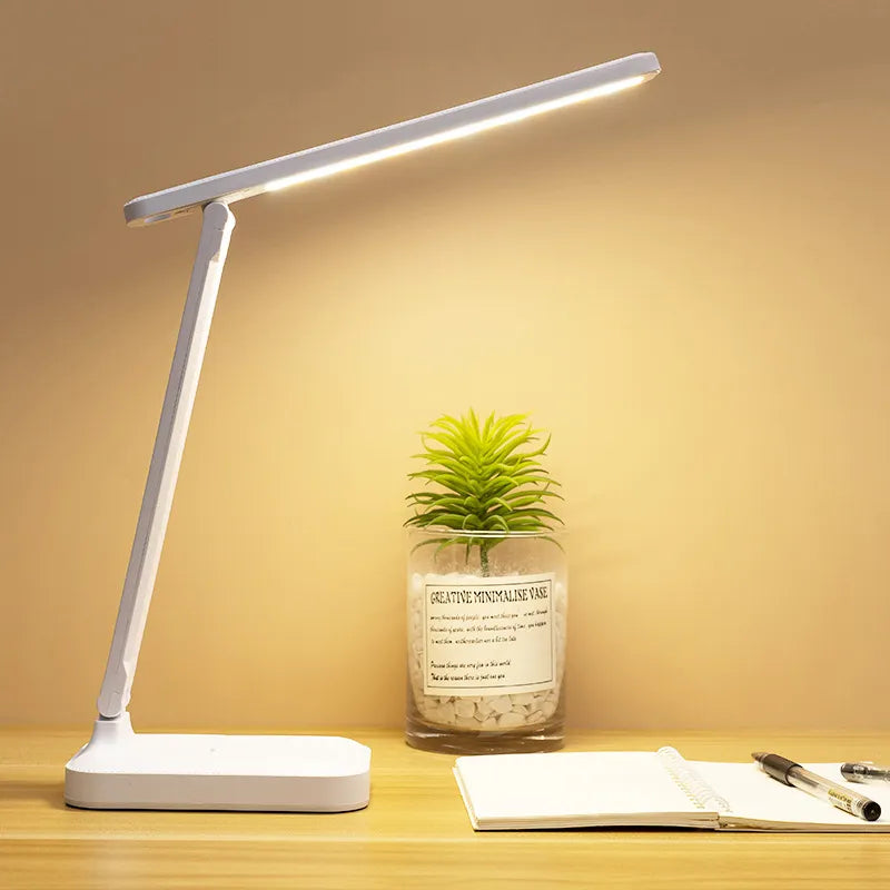 Foldable LED Desk Lamp - Rechargeable 6000mAh Stepless Dimmable Table Lamp with Touch Control