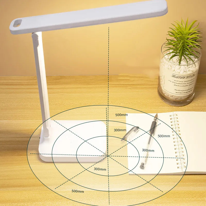 Foldable LED Desk Lamp - Rechargeable 6000mAh Stepless Dimmable Table Lamp with Touch Control