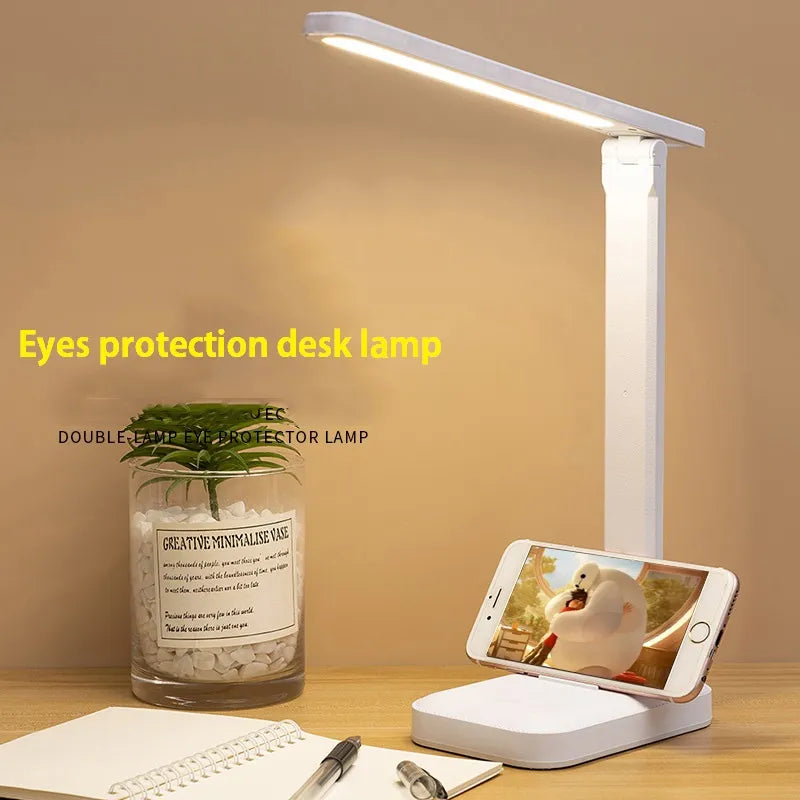 Foldable LED Desk Lamp - Rechargeable 6000mAh Stepless Dimmable Table Lamp with Touch Control