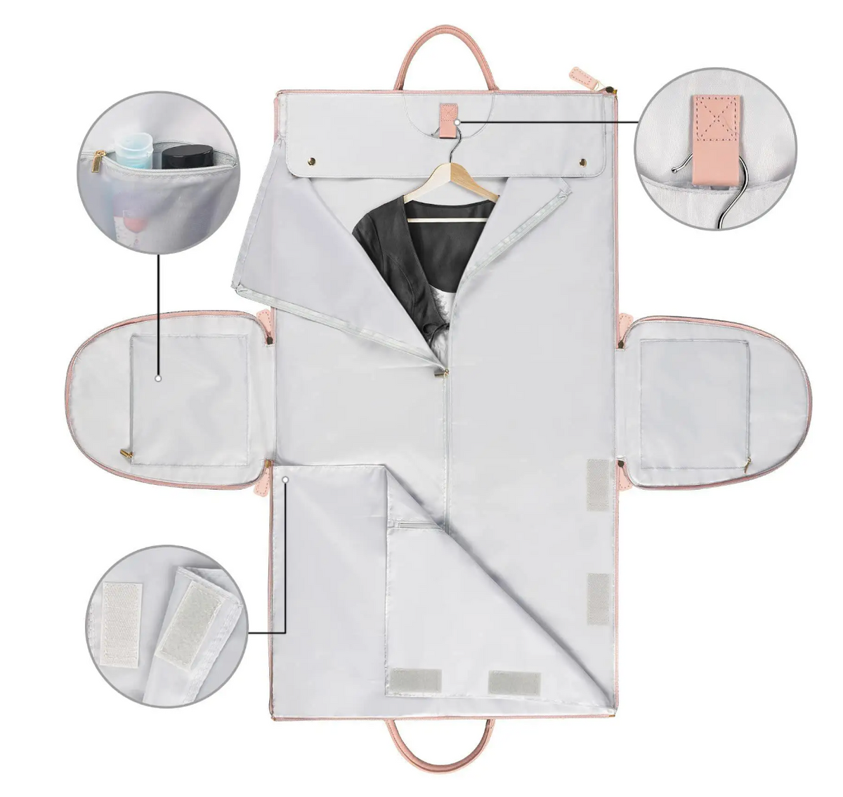 Foldable Multi-Compartment Travel Carry-On Bag