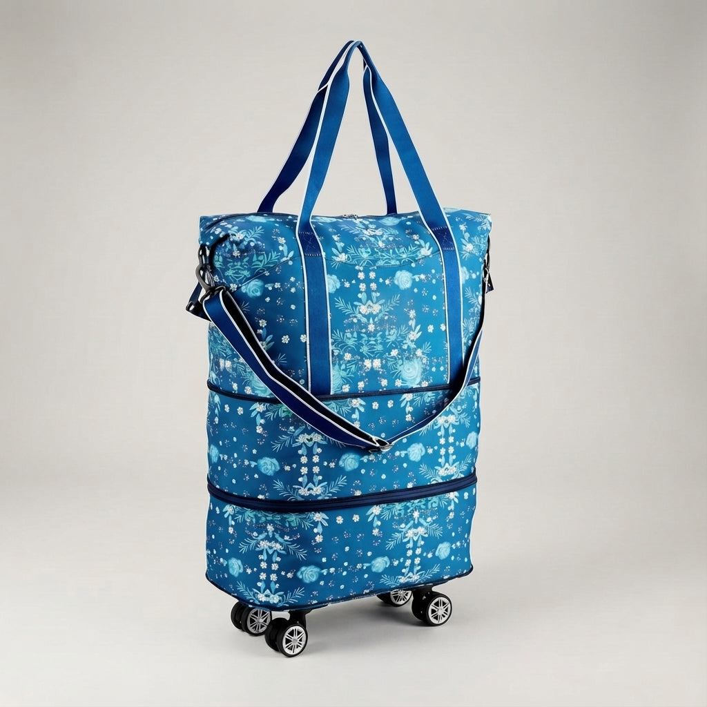 Foldable Rolling Duffle Travel Bag with Wheels – Compact & Flexible