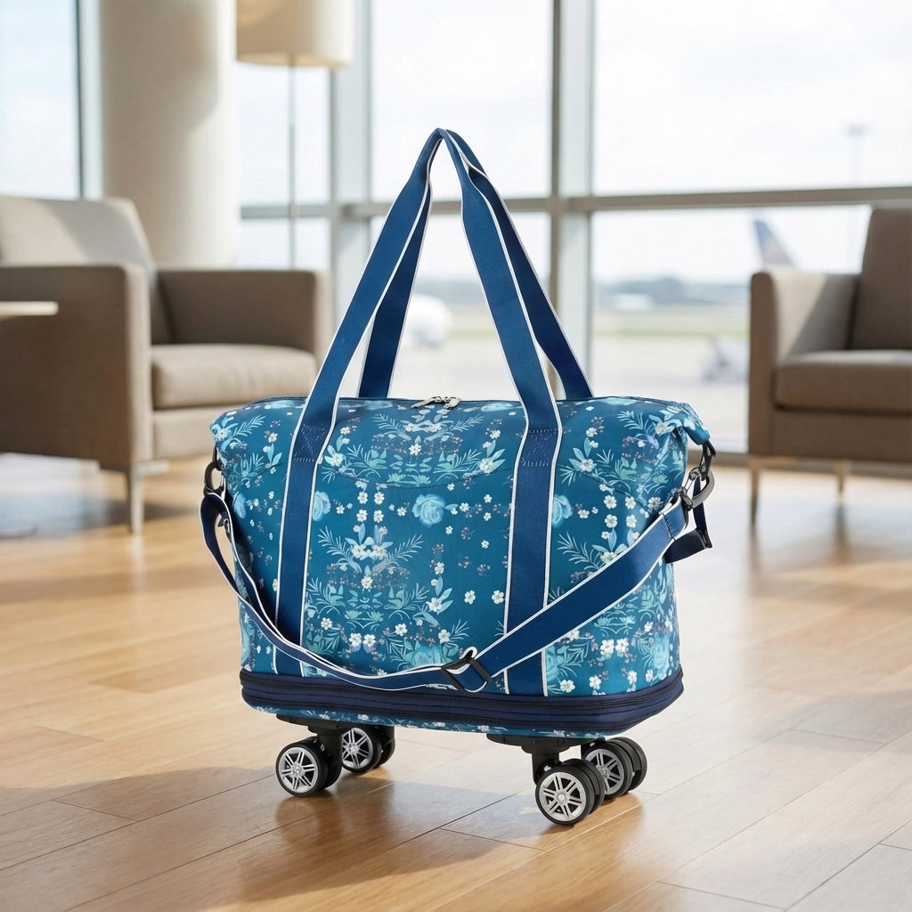 Foldable Rolling Duffle Travel Bag with Wheels – Compact & Flexible