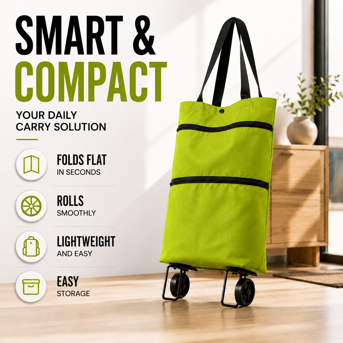 Foldable Wheeled Shopping Hand Cart