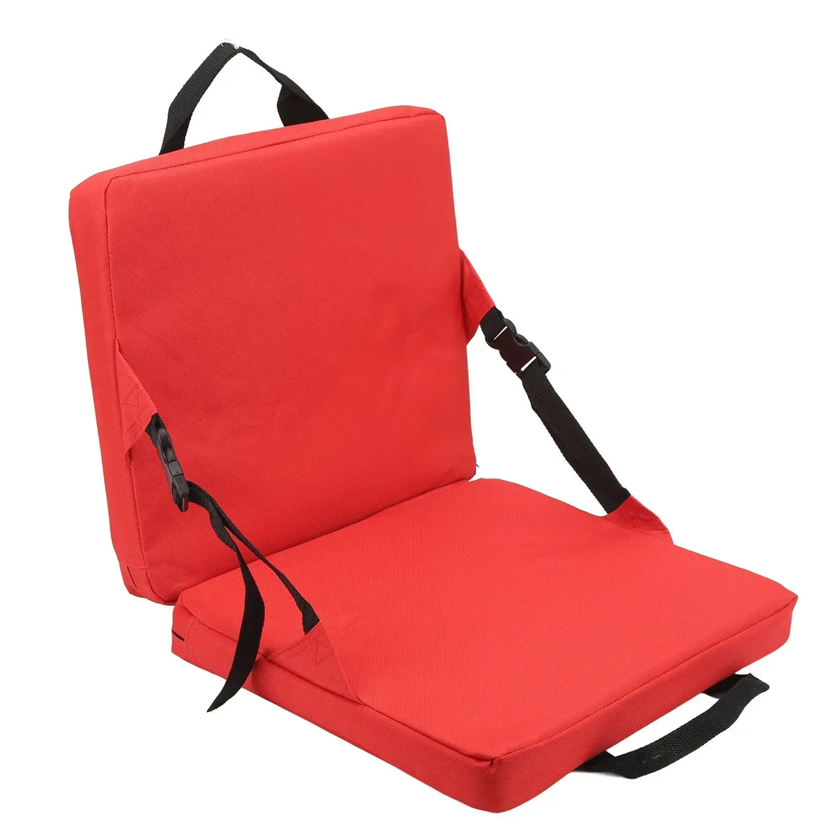 Folding Chair with Backrest and Padded Seat Cushion for Stadium, Beach, and Park
