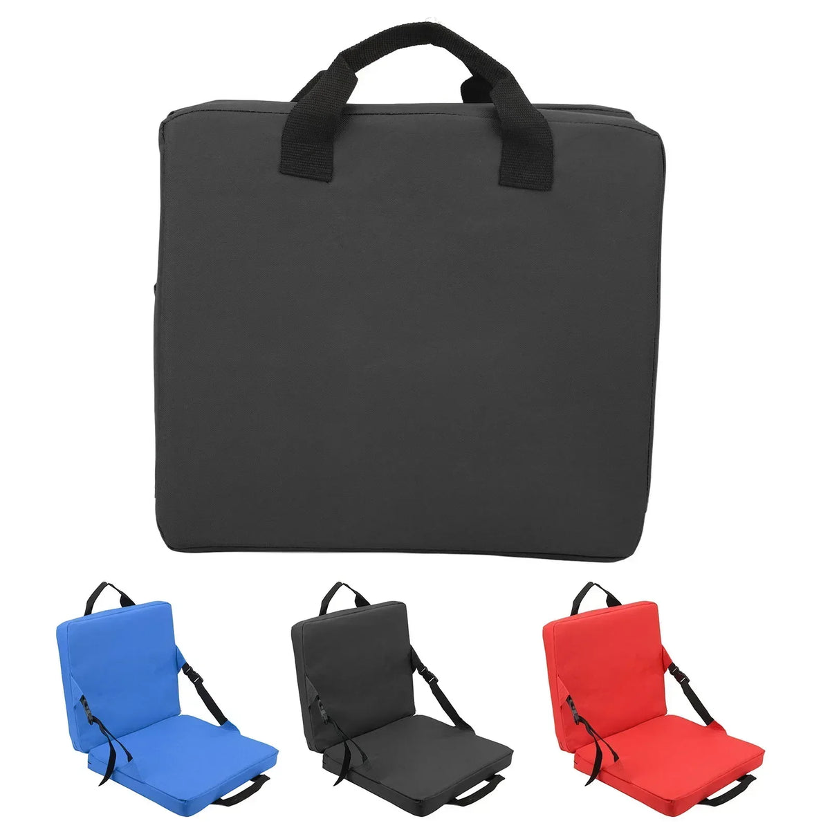 Folding Chair with Backrest and Padded Seat Cushion for Stadium, Beach, and Park