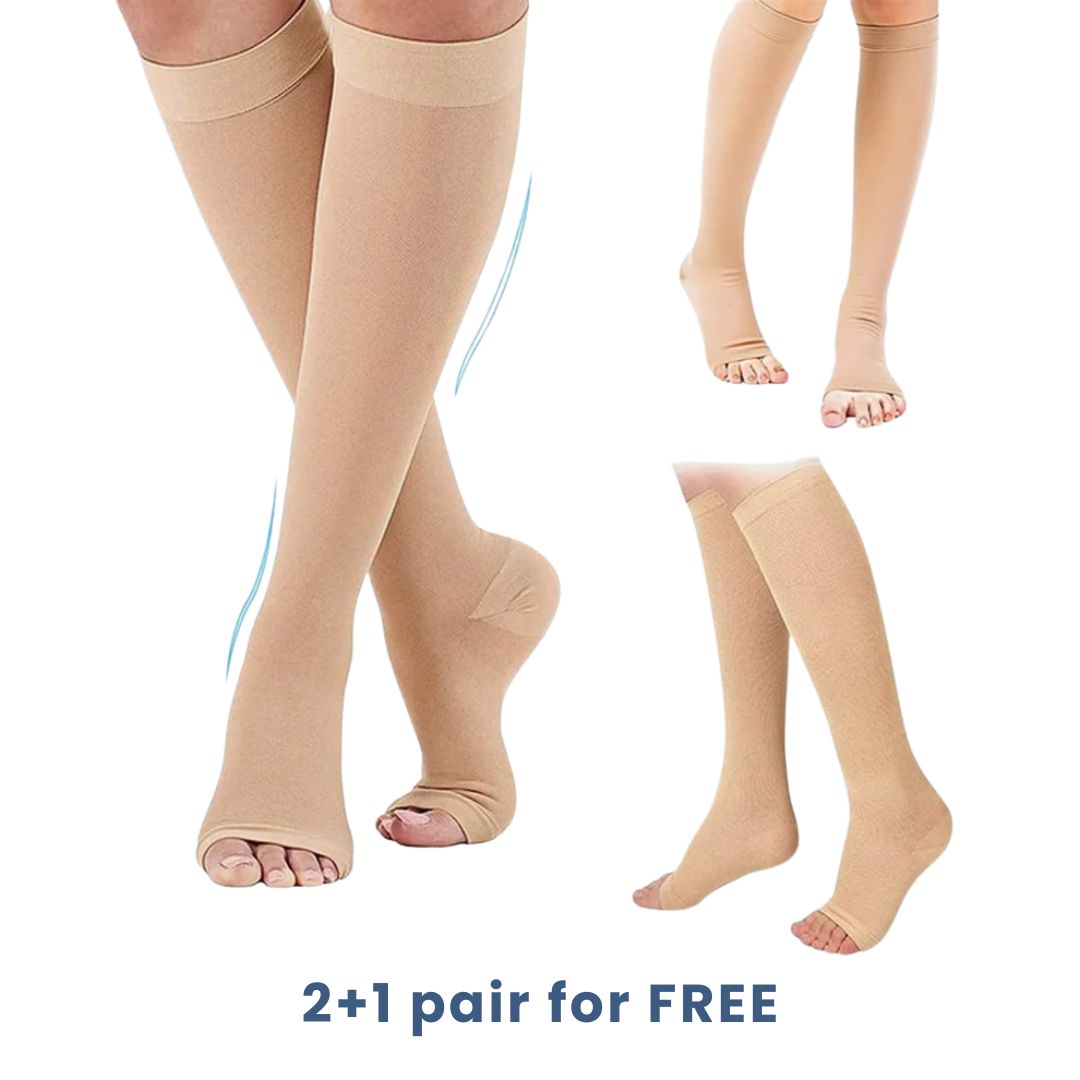 Graduated Compression Socks – Open-Toe Support for Better Blood Circulation