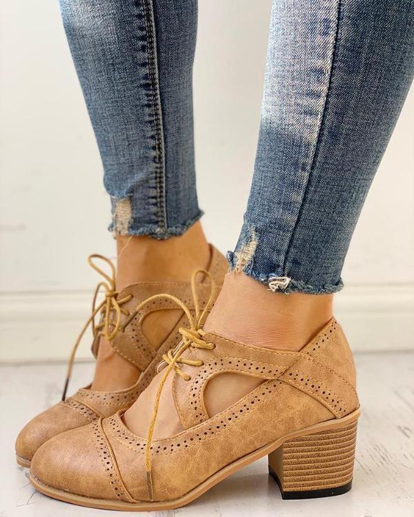Gudveig | Women's Lace-Up Ankle Boots with Block Heel