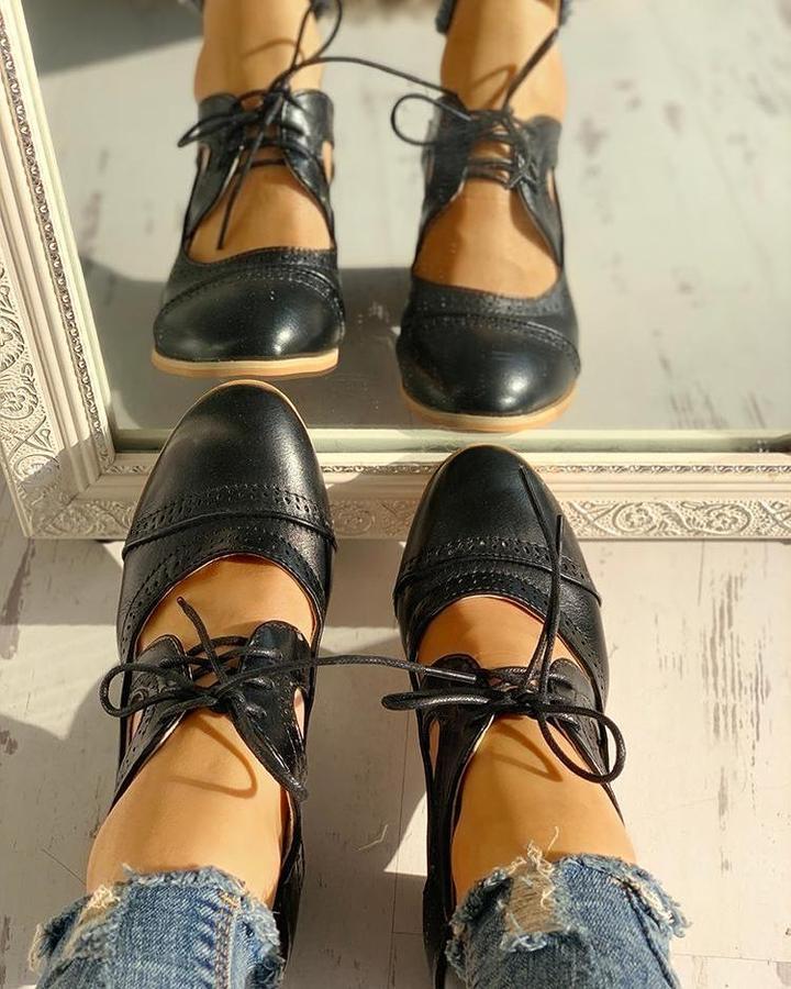 Gudveig | Women's Lace-Up Ankle Boots with Block Heel