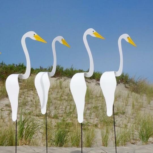 Handcrafted Aluminum Flamingo Garden Decor & Wind Indicator