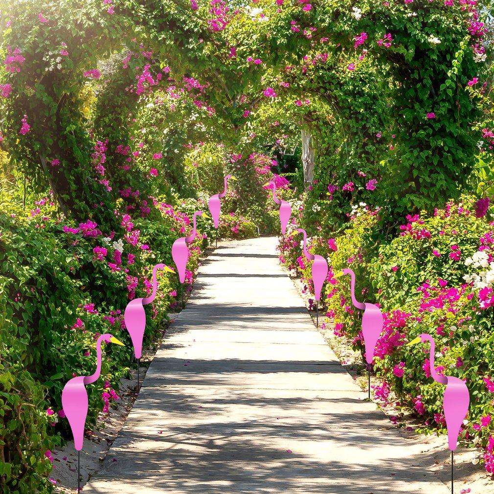 Handcrafted Aluminum Flamingo Garden Decor & Wind Indicator