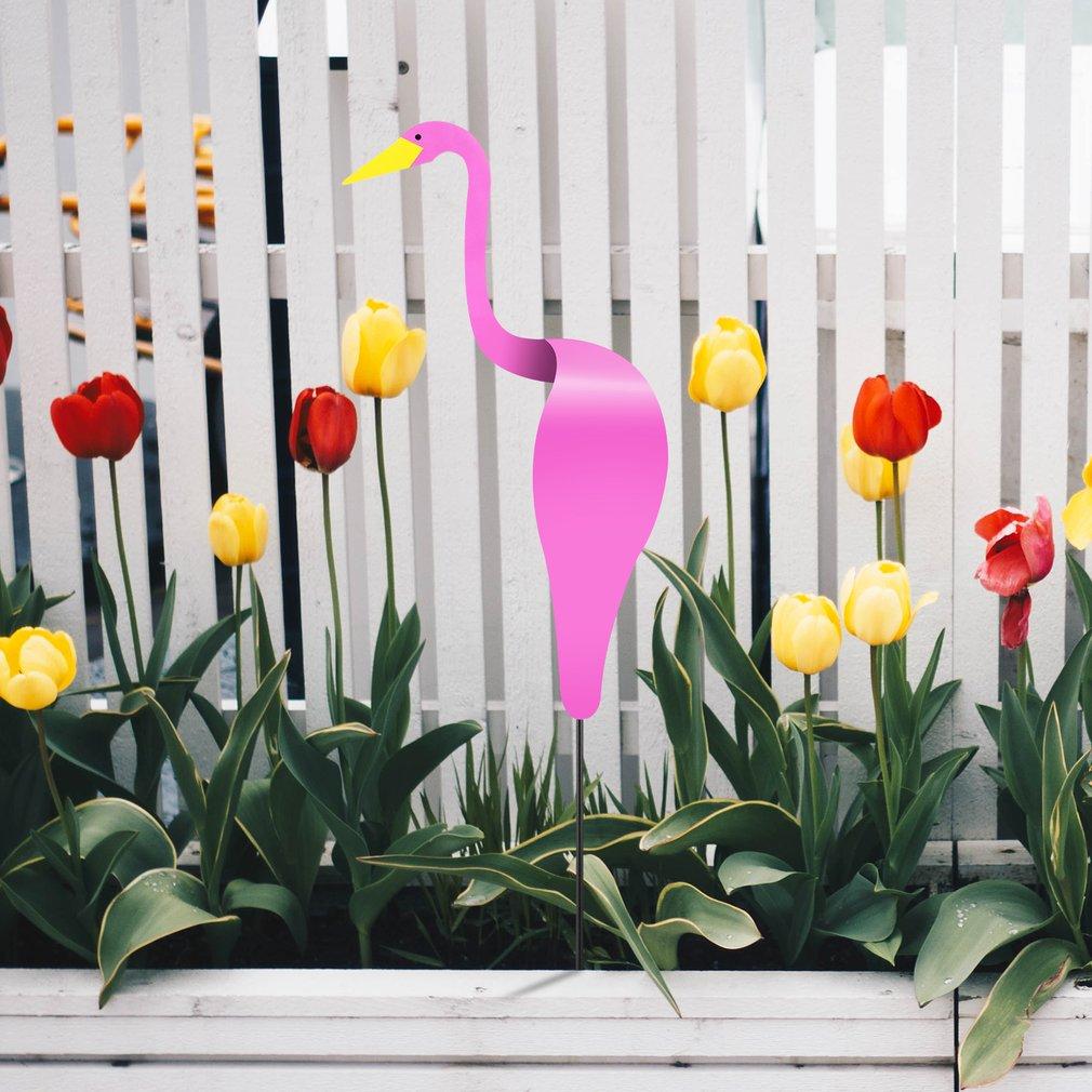 Handcrafted Aluminum Flamingo Garden Decor & Wind Indicator